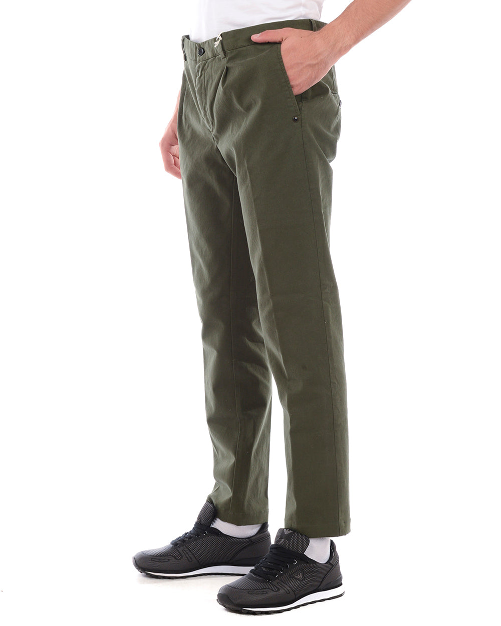 Pantaloni Daniele Alessandrini Verde M - mem39