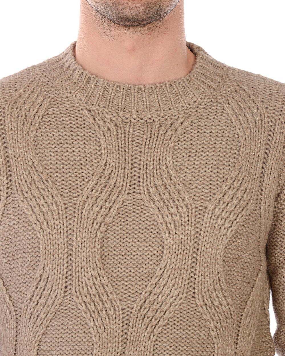 Maglia Beige in Acrilica, Lana e Alpaca da Daniele Alessandrini - mem39