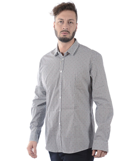 Camicia Daniele Alessandrini Cotone-Elastan Nera - Taglia 43 - mem39