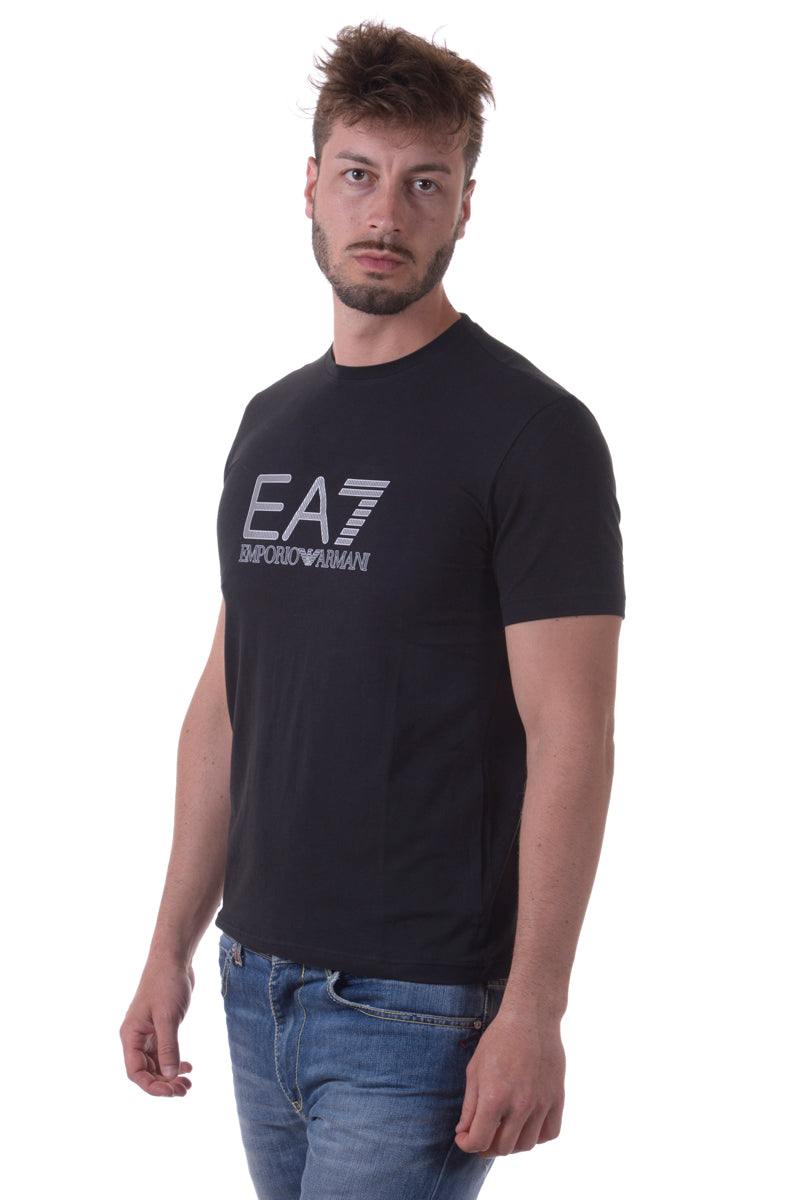 T-shirt Nero Cotone ed Elastan Emporio Armani EA7 - mem39