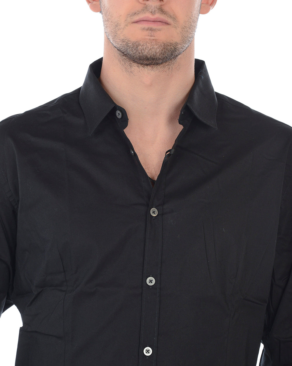 Camicia Elegante Nero Daniele Alessandrini - mem39