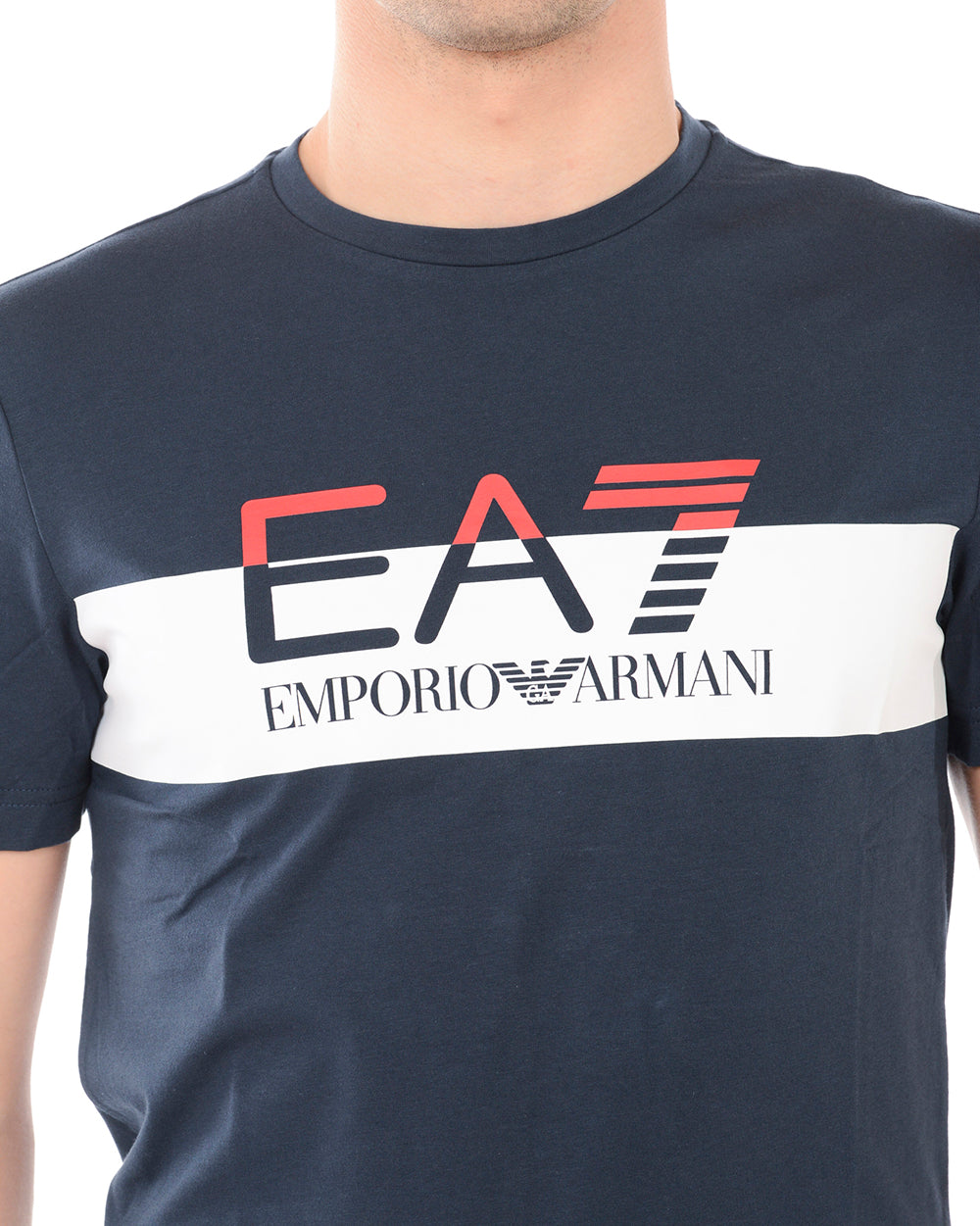 T-shirt Blu Scuro Stampata Emporio Armani EA7 - mem39