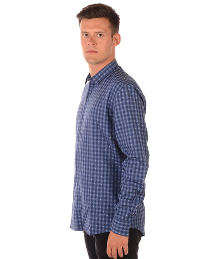 Camicia Daniele Alessandrini Blu in Cotone - Taglia 40 - mem39