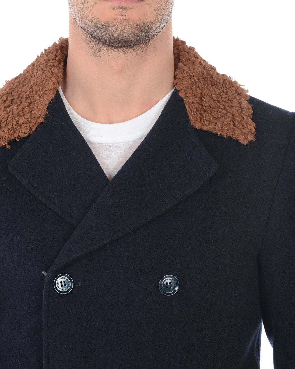 Cappotto Elegante Blu Daniele Alessandrini - mem39