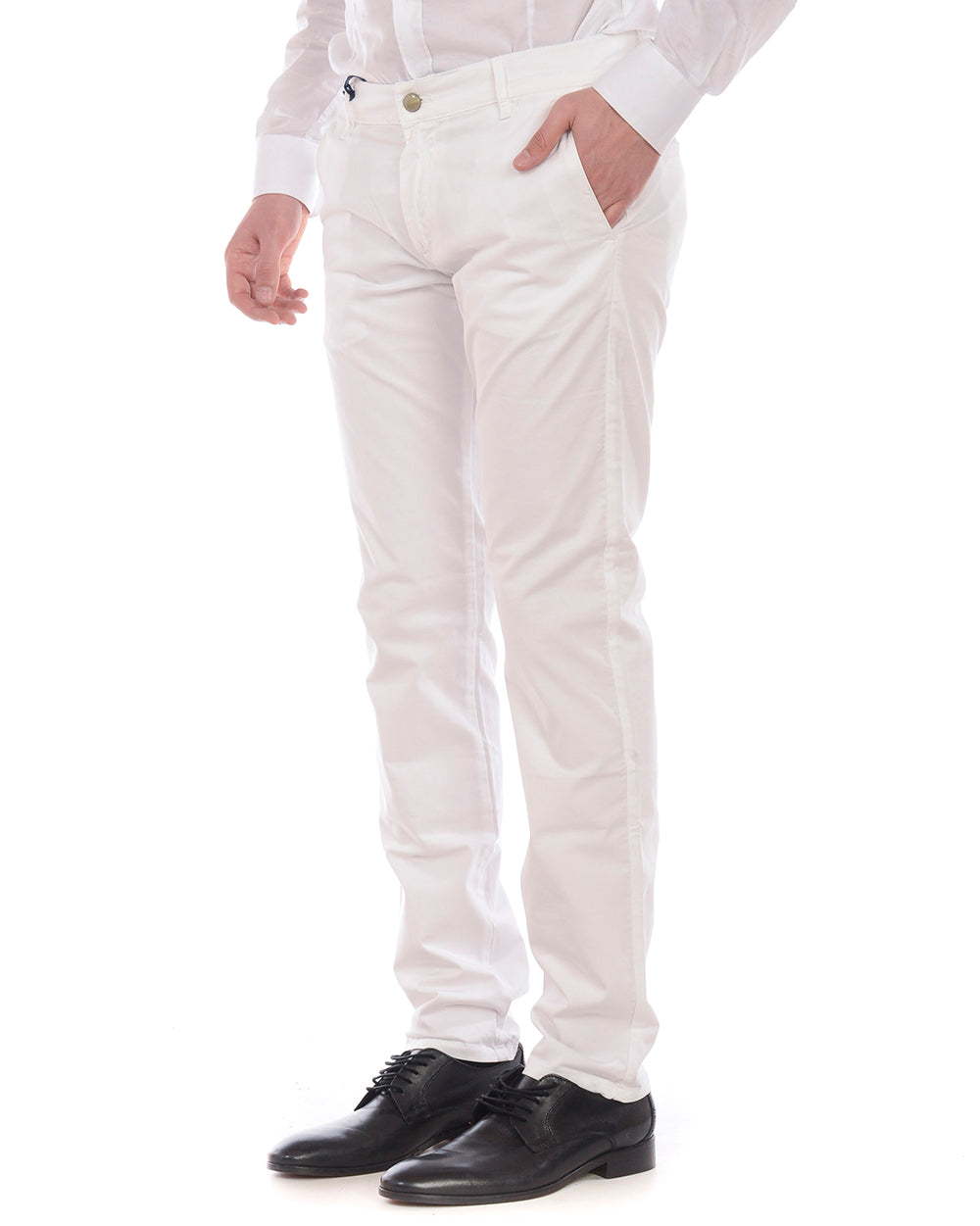 Pantaloni Daniele Alessandrini Beige con Cotone ed Elastan - mem39