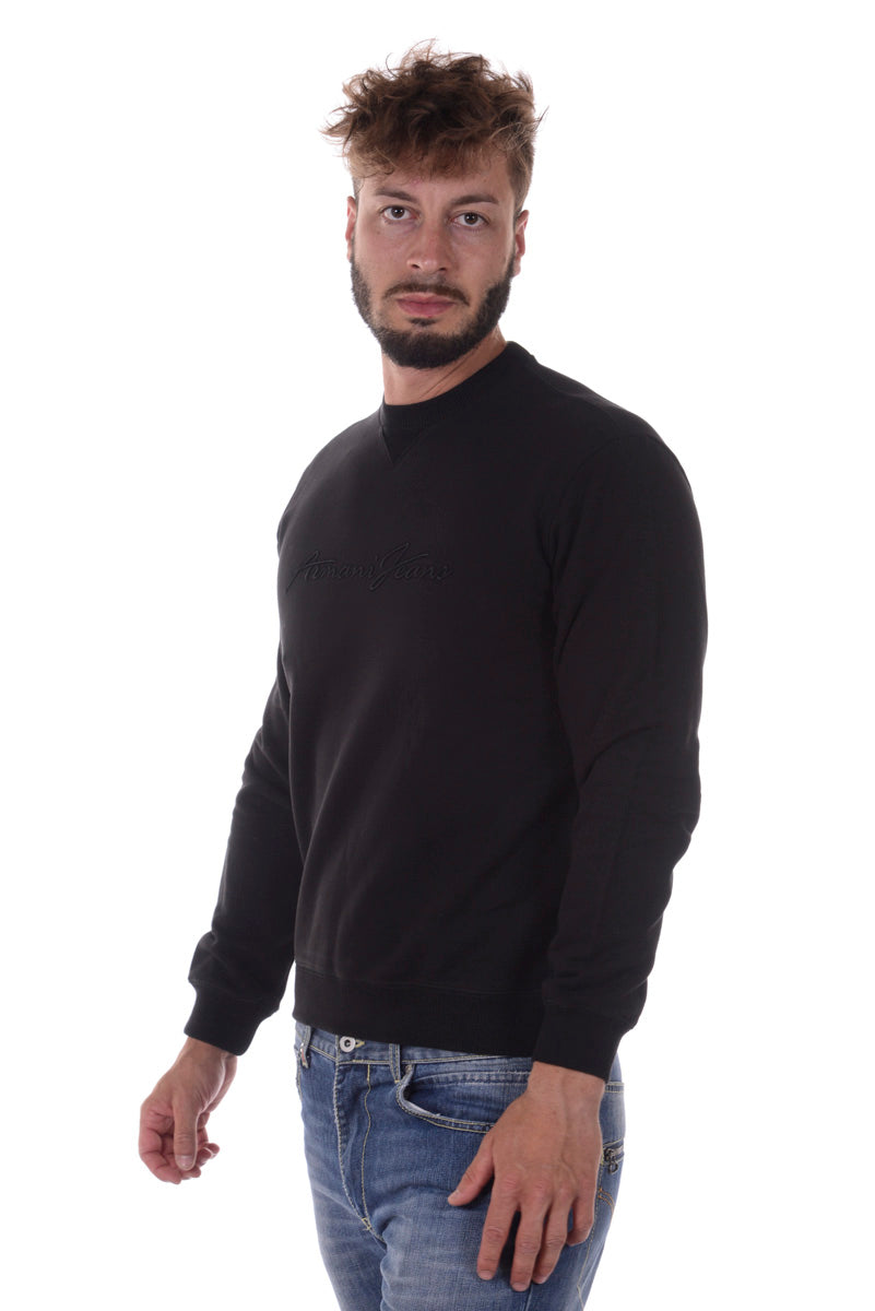 Felpa in Cotone Nero Armani Jeans AJ - mem39