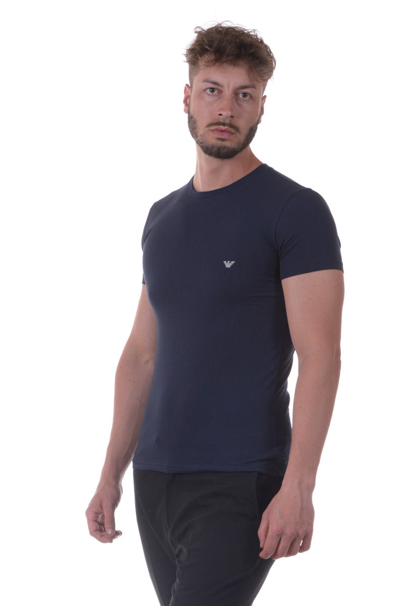 Maglietta Blu Cotone ed Elastan by Emporio Armani - mem39