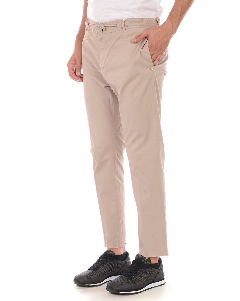 Pantaloni Beige Cotone Elastan Daniele Alessandrini - mem39