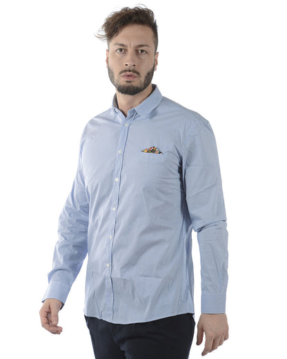 Camicia Eleganza Azzurro Bianco Daniele Alessandrini - mem39