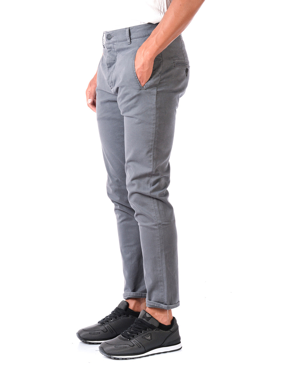 Jeans Grigio Daniele Alessandrini 31, Chiusura con Bottoni - mem39