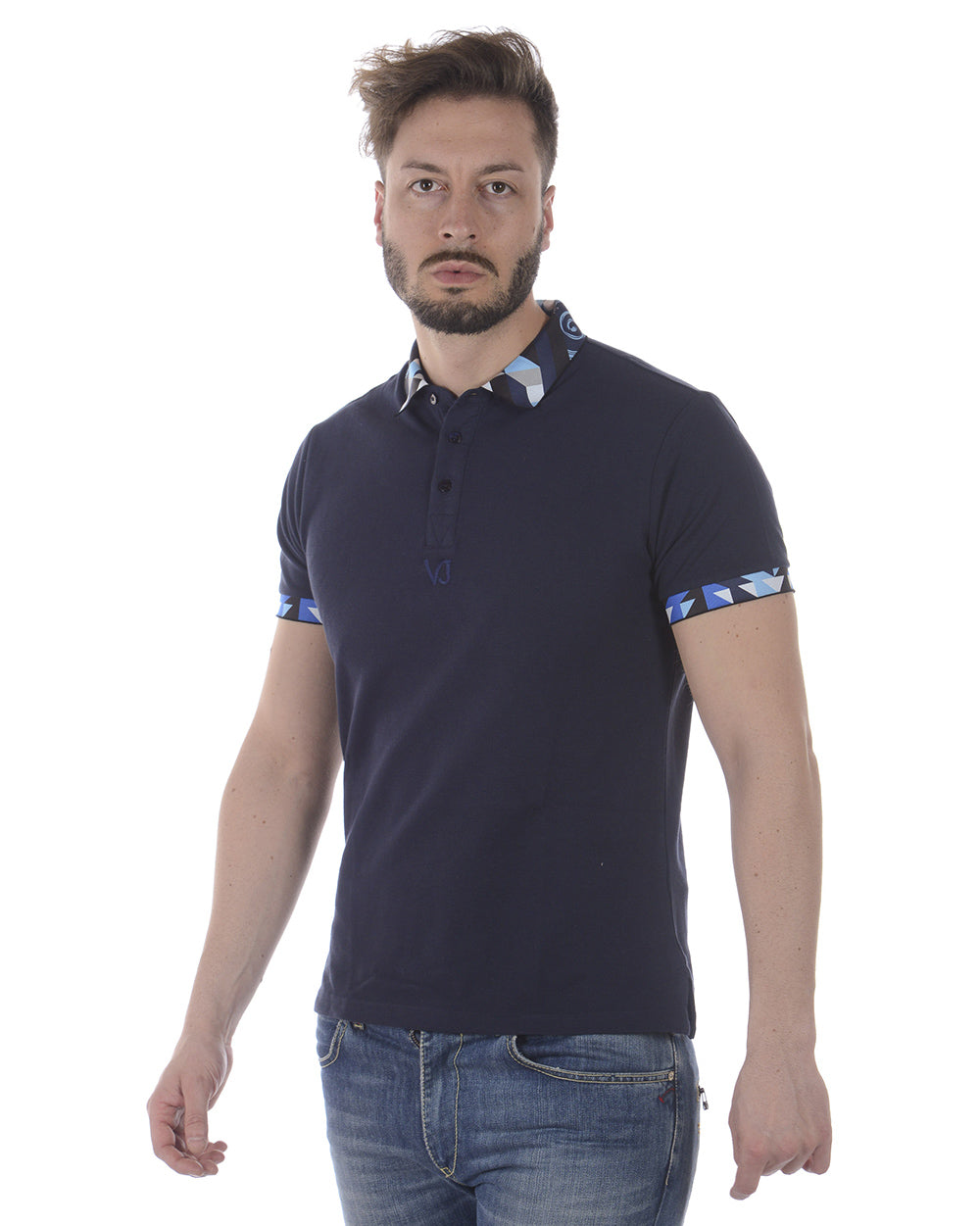 Polo Versace Jeans Blu Morbido in Cotone - mem39