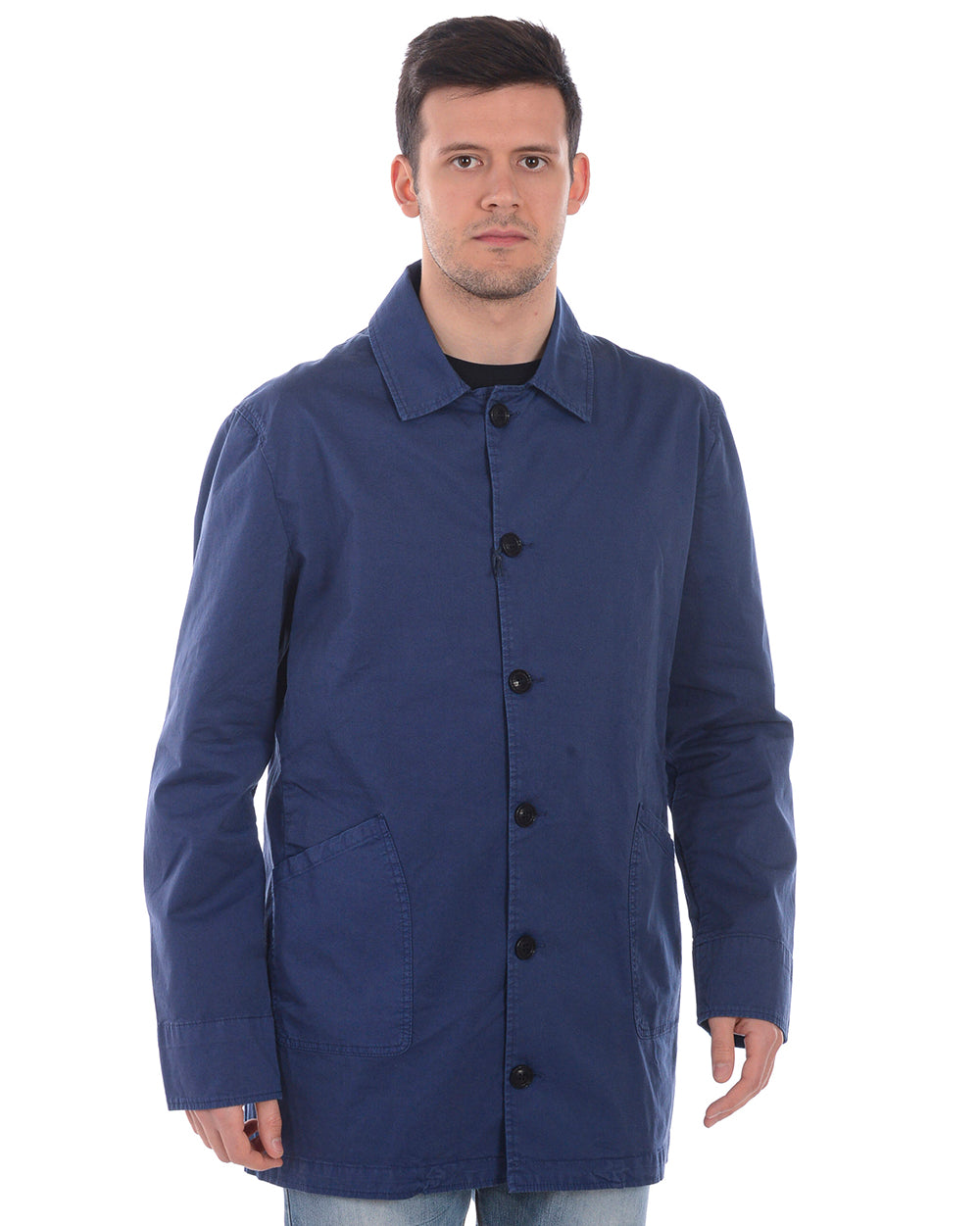 Trench Daniele Alessandrini Blu Cotone/Elastan - mem39