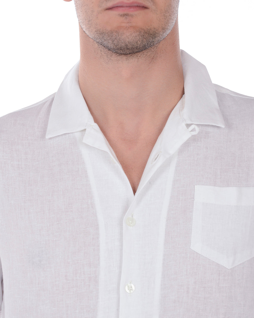 Camicia Daniele Alessandrini Blu in Lino e Cotone - mem39