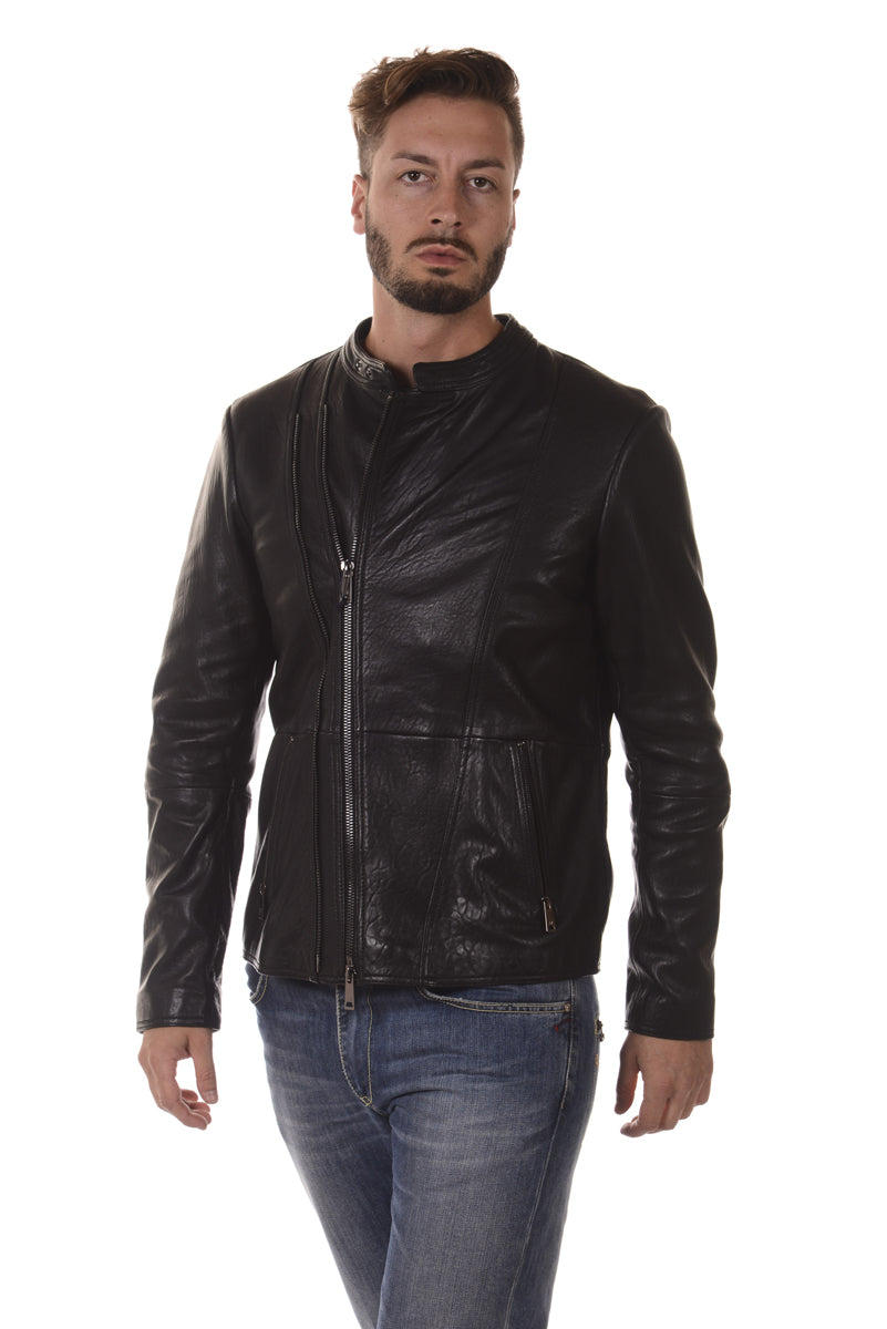 Giubbotto Armani Jeans Pelle di Agnello XL Nero - mem39