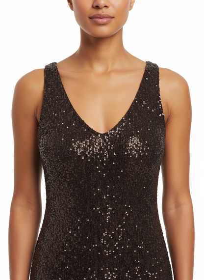 Aniye By top Luxy con paillettes marrone