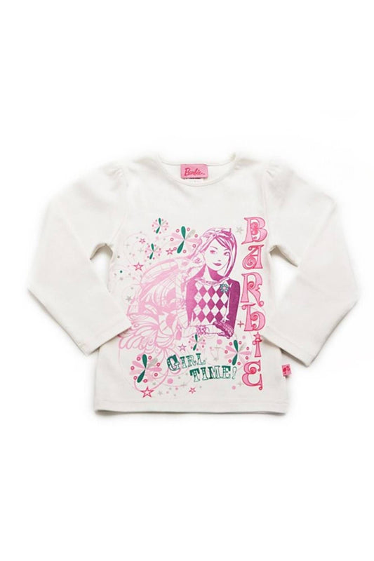 Barbie T-Shirt Maniche Lunghe Bambina Bianco - mem39