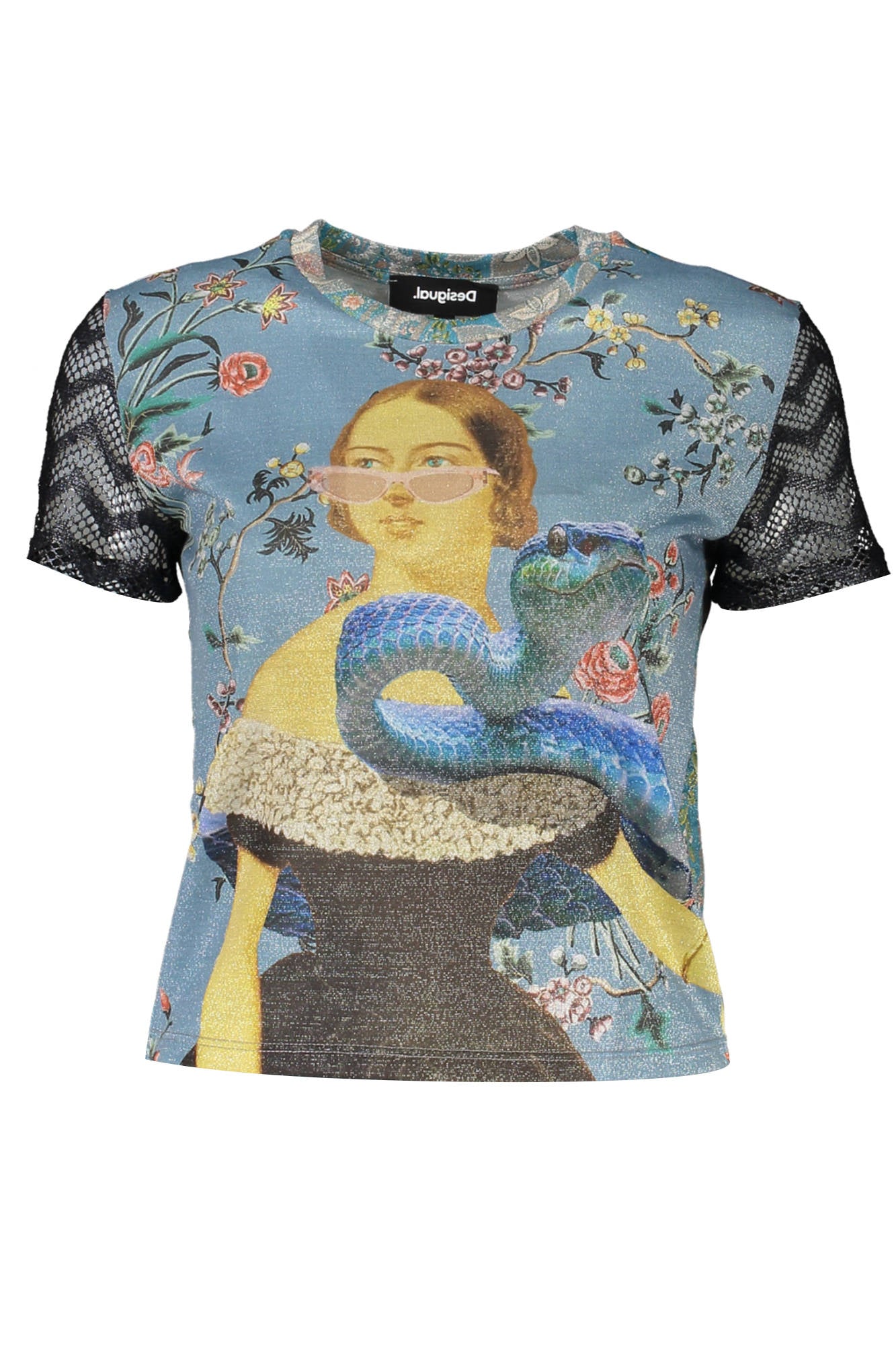 Desigual T-Shirt Maniche Corte Donna Azzurro"" - mem39