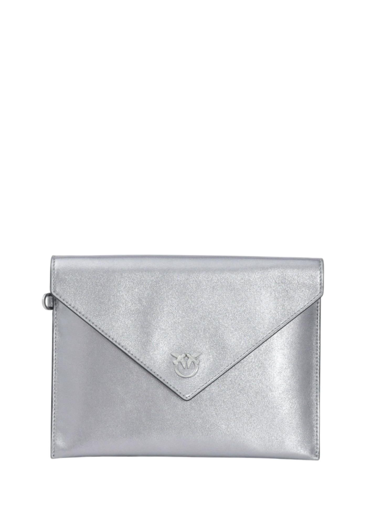 Pinko pochette Flat Purse in pelle argento