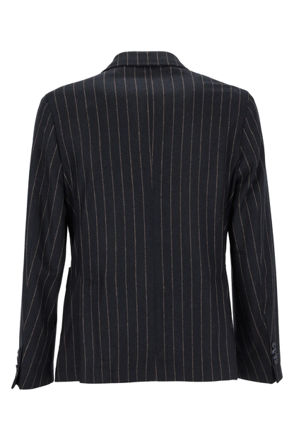 Manuel Ritz giacca doppiopetto gessata blu beige