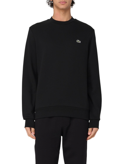 Lacoste felpa girocollo in cotone nero