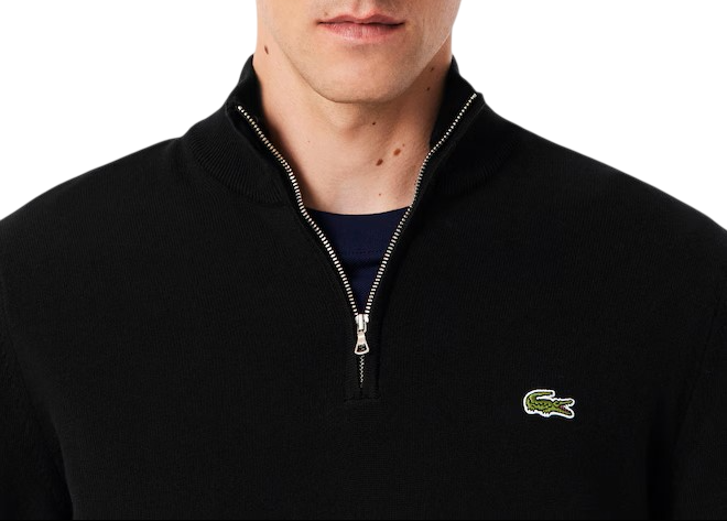 Lacoste maglia pullover mezza zip nero