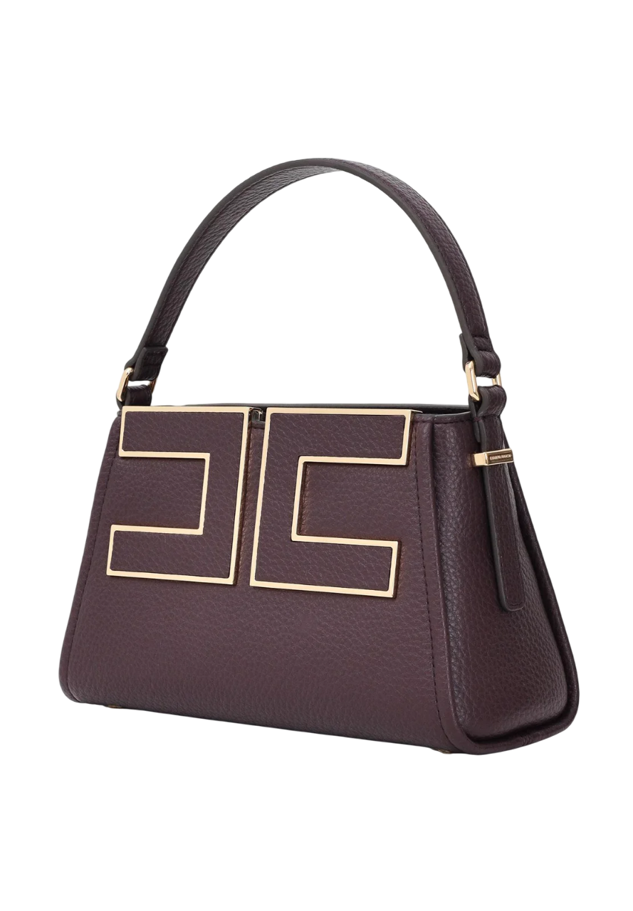 Elisabetta Franchi borsa in ecopelle con logo borgogna