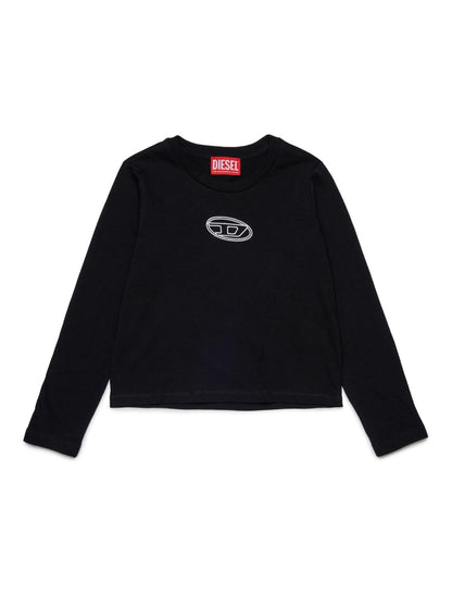 Diesel T-shirt manica lunga in jersey nero