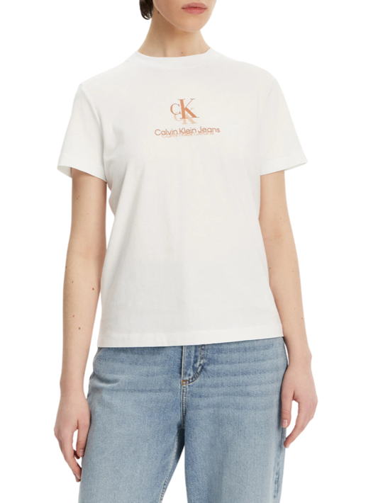 Calvin Klein Jeans T-shirt maniche corte in jersey bianco