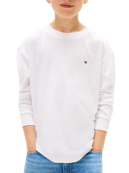 Tommy Hilfiger T-shirt bambino manica lunga bianco