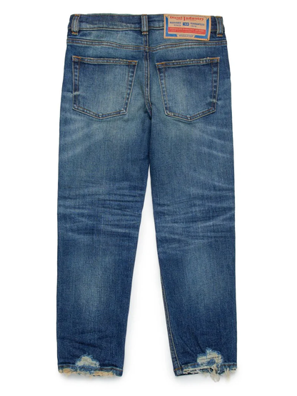Diesel jeans gamba slim con strappi lavaggio blu