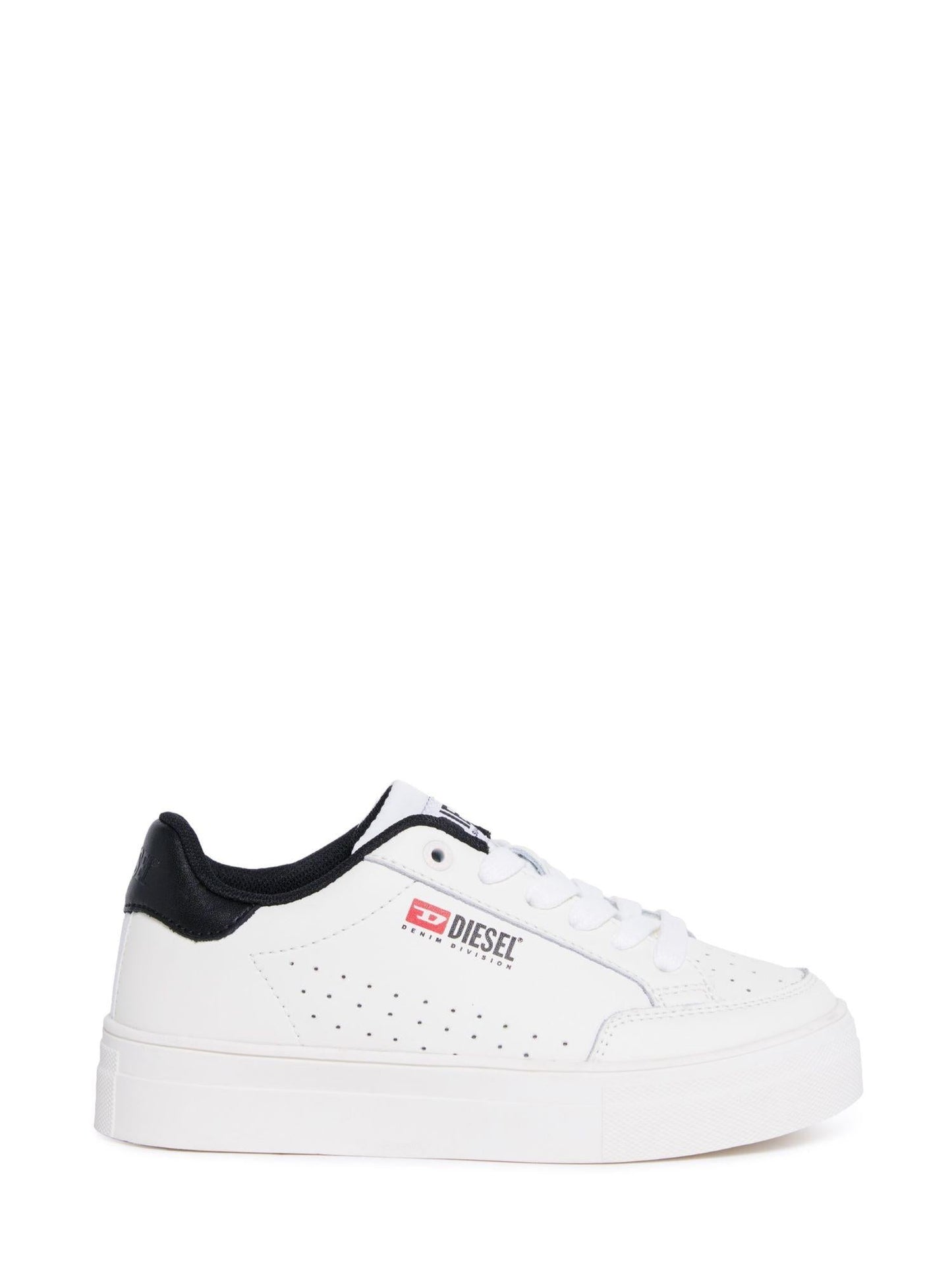 Diesel sneakers con logo iconico in pelle bianco