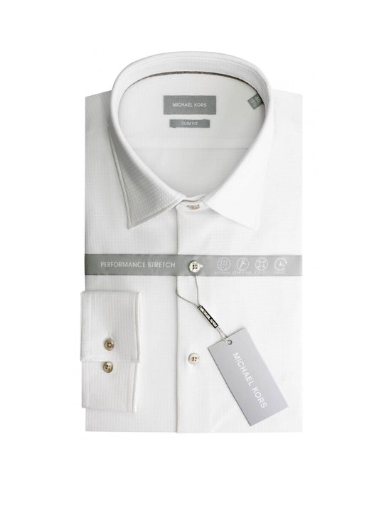 Michael Kors camicia manica lunga Perfermance stretch bianco
