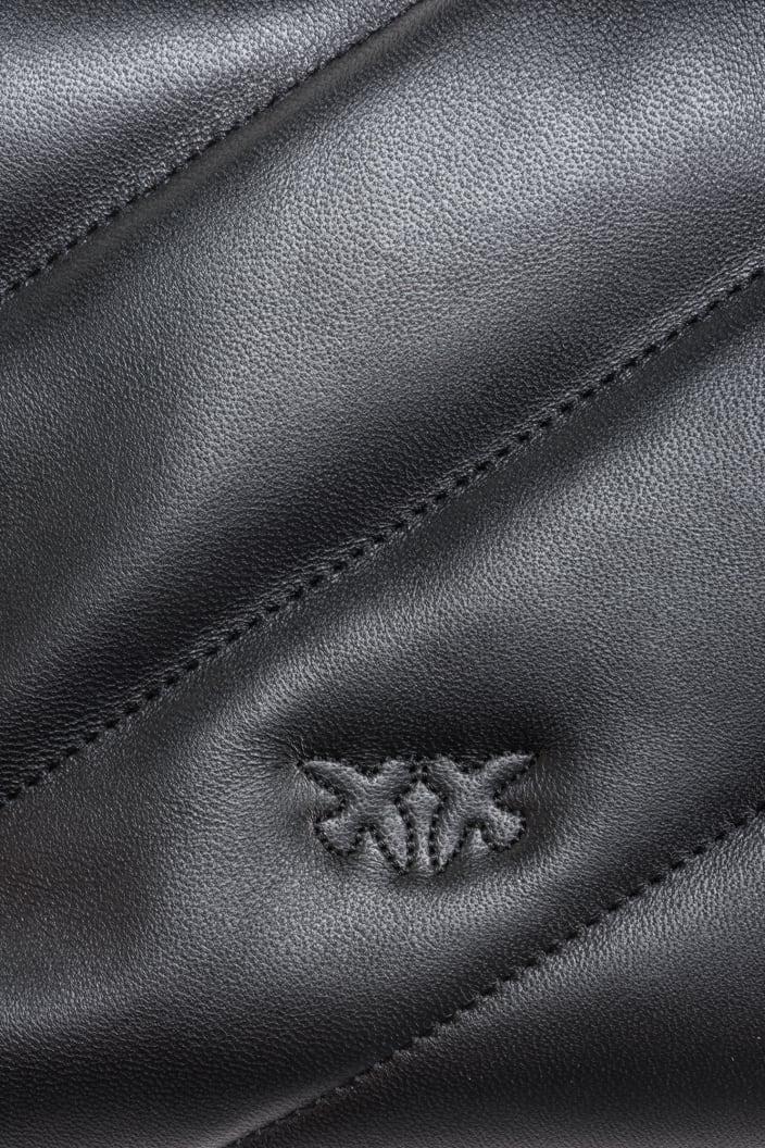 Pinko borsa Love Bag Puff Classic in pelle trapuntata nero oro