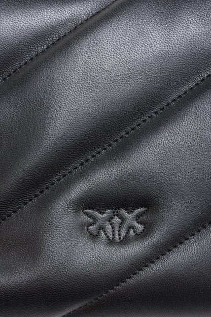 Pinko borsa Love Bag Puff Classic in pelle trapuntata nero oro