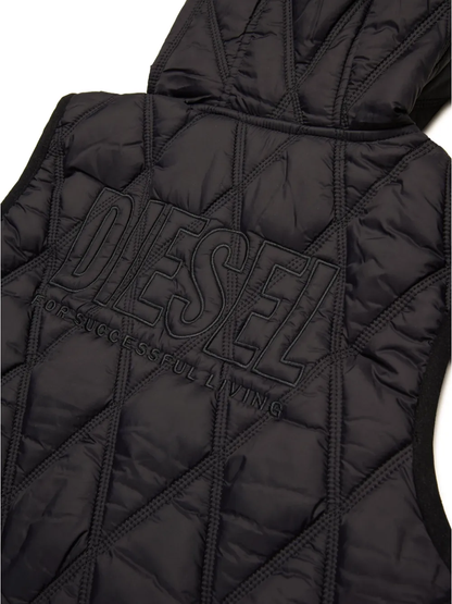 Diesel gilet imbottito con cappuccio Jfossir nero