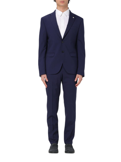 Manuel Ritz abito uomo monopetto in fresco lana blu