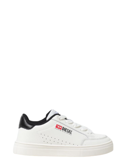 Diesel sneakers con logo iconico in pelle bianco