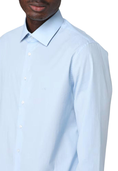 Calvin Klein camicia manica lunga in cotone celeste