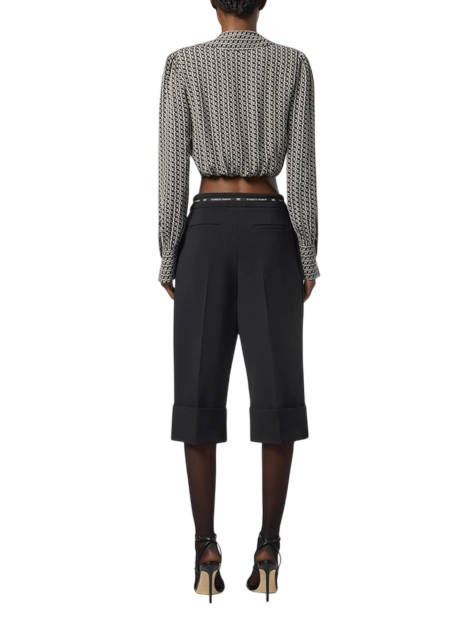 Elisabetta Franchi bermuda in crepe con nastro logato nero