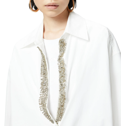 Pinko camicia Capirai con dettagli gioiello bianco