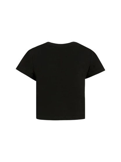 Diesel T-shirt manica corta con logo paillettes nero