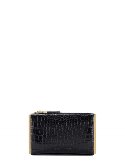 Elisabetta Franchi clutch in ecopelle coccodrillo nero