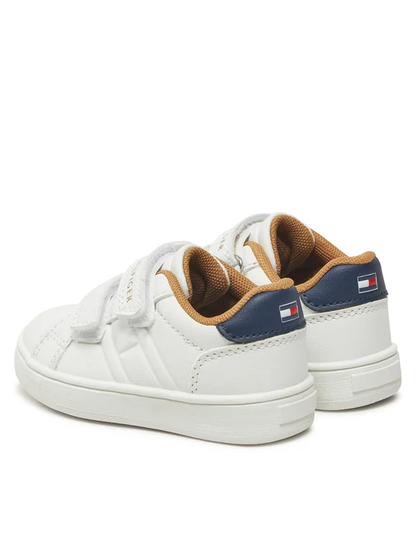 Tommy Hilfiger sneakers in ecopelle con velcro bianco