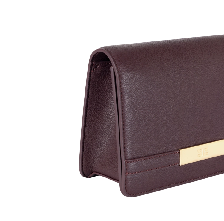 Elisabetta Franchi borsa a tracolla in ecopelle martellata borgogna