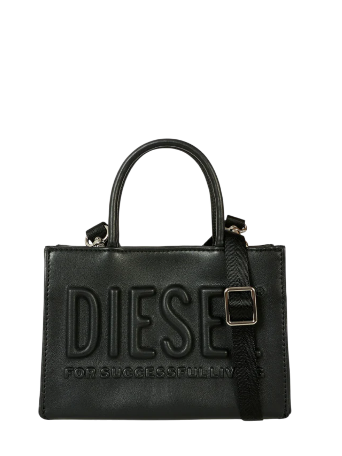 Diesel borsa in ecopelle con logo nero - mem39