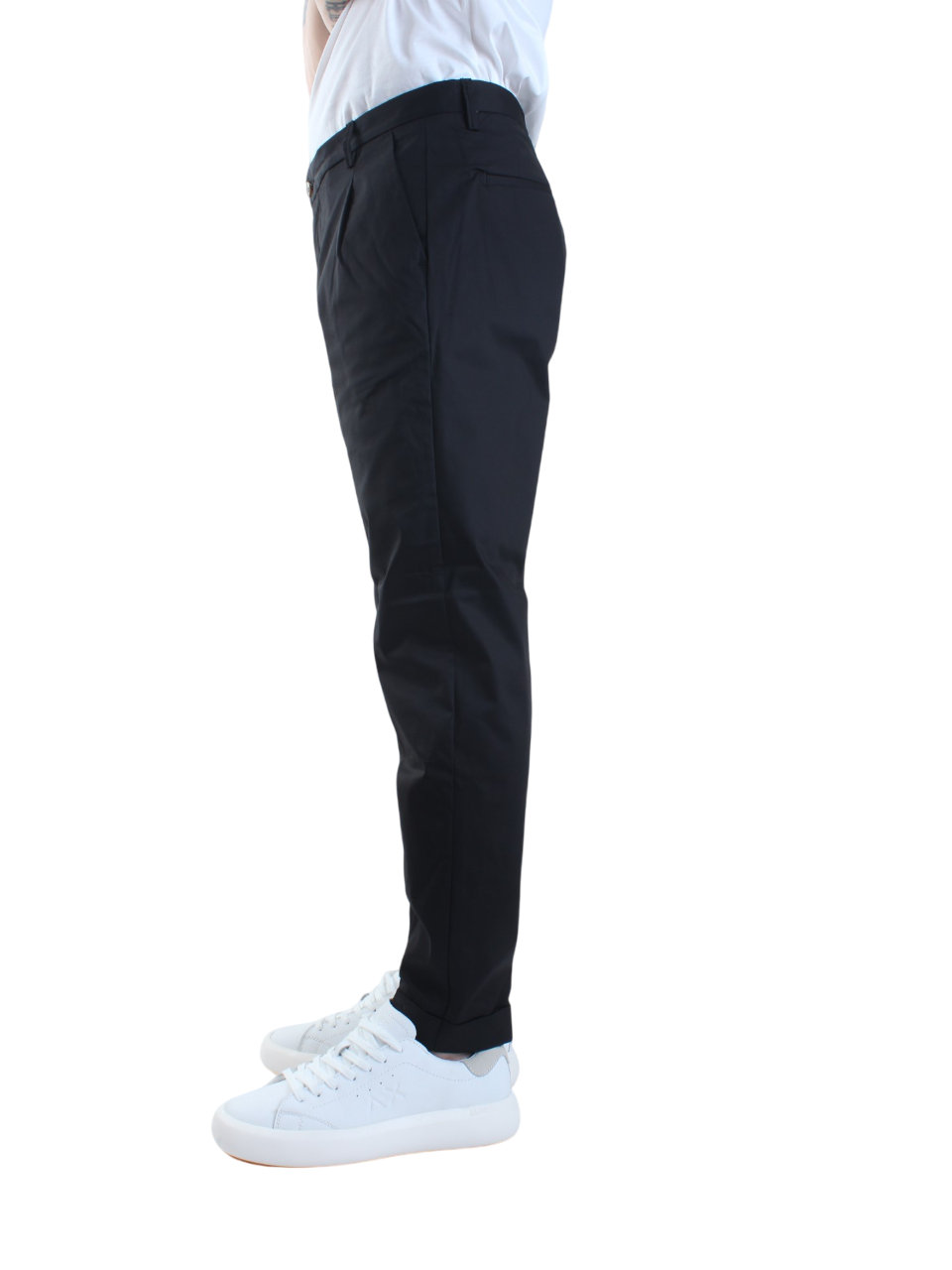 Rar pantaloni Rio con pinces slim fit nero - mem39