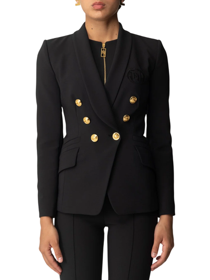 Elisabetta Franchi giacca blazer doppiopetto nero
