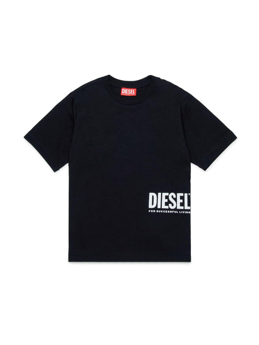 Diesel T-shirt manica corta con stampa logo nero