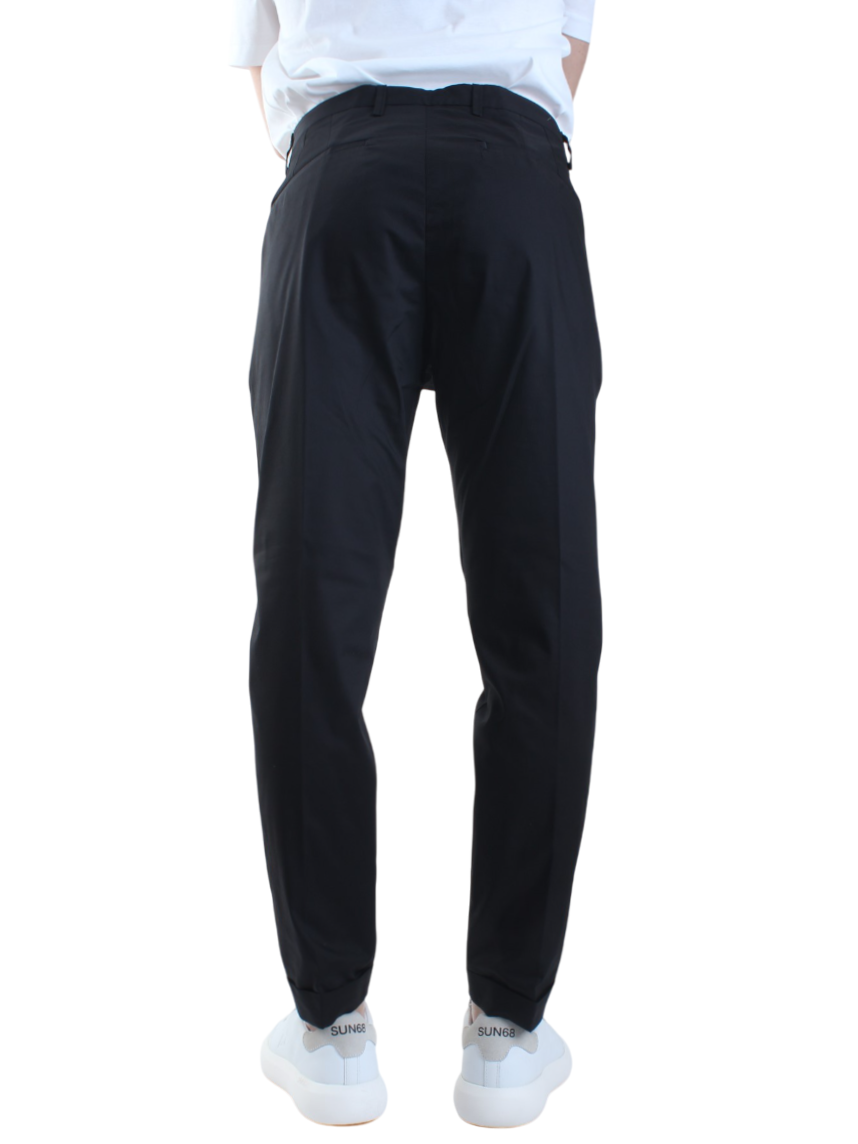 Rar pantaloni Rio con pinces slim fit nero - mem39