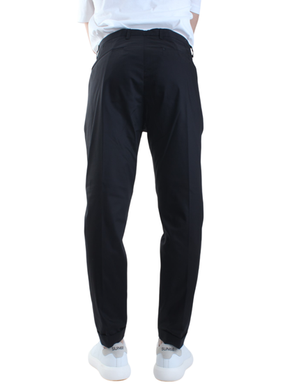 Rar pantaloni Rio con pinces slim fit nero - mem39